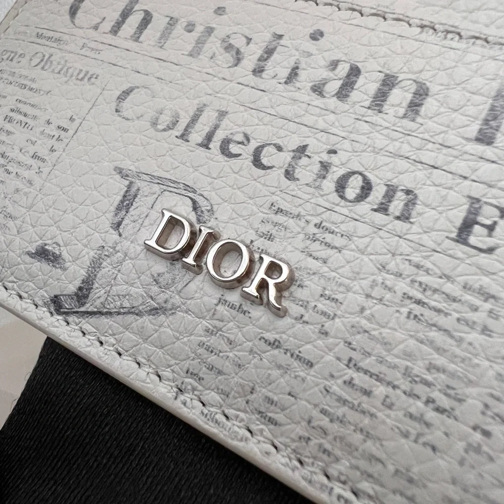 Auth Dior x Daniel Arsham Newspaper Print Card Holder - PreLoved